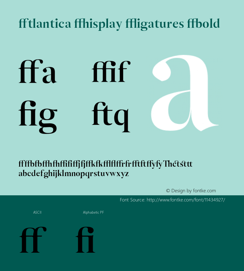 Atlantica Display Ligatures Bold Version 1.000;PS 001.000;hotconv 1.0.38图片样张