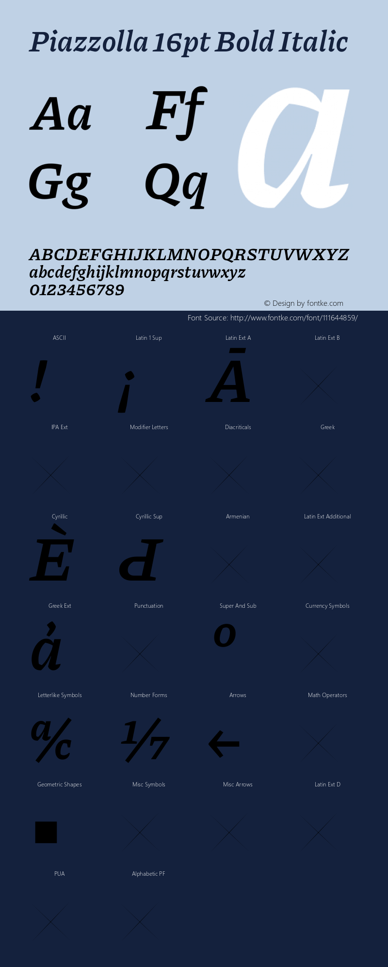 Piazzolla 16pt Bold Italic Version 2.001图片样张