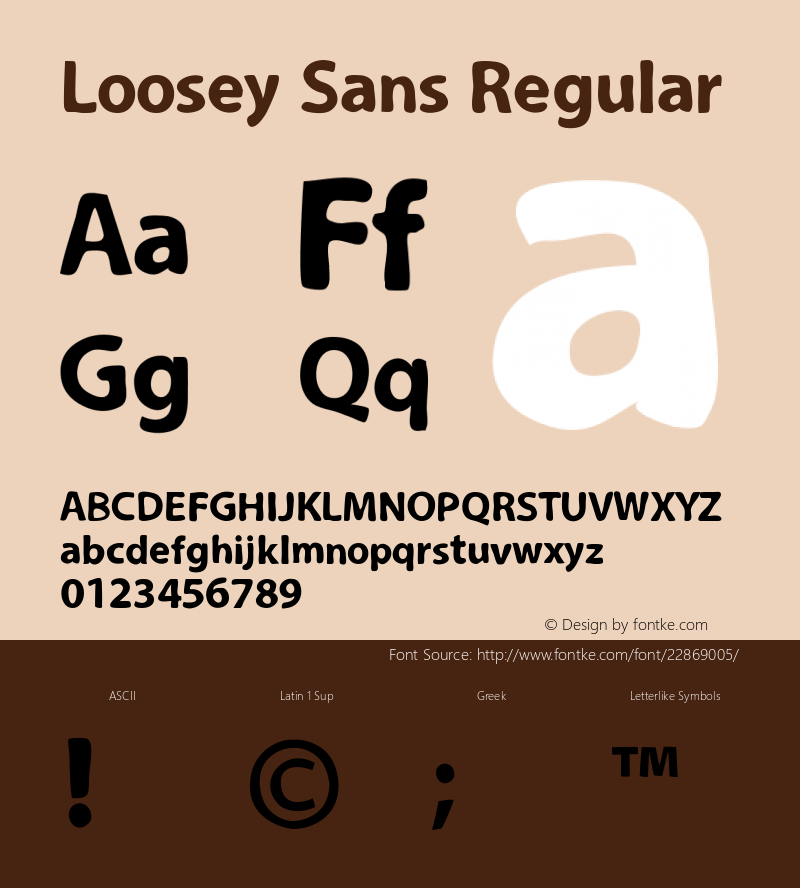 Loosey Sans Version 1.00 February 16, 2016, initial release图片样张