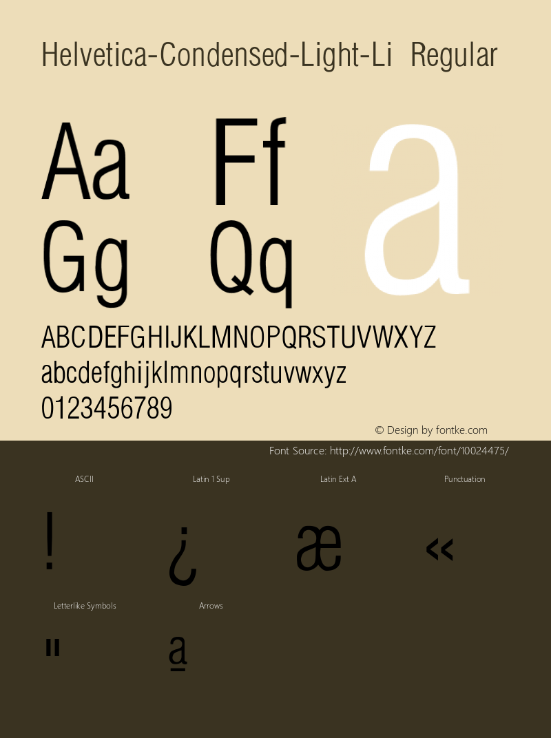 Helvetica-Condensed-Light-Li Regular Unknown图片样张