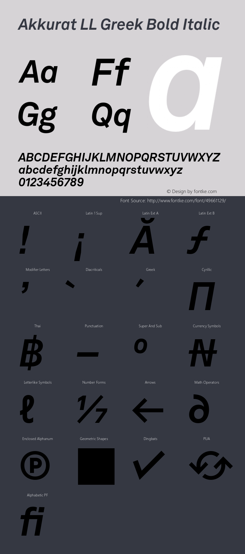 Akkurat LL Grk Bold Italic Version 3.000; build 0014 | wf-rip DC20190620图片样张