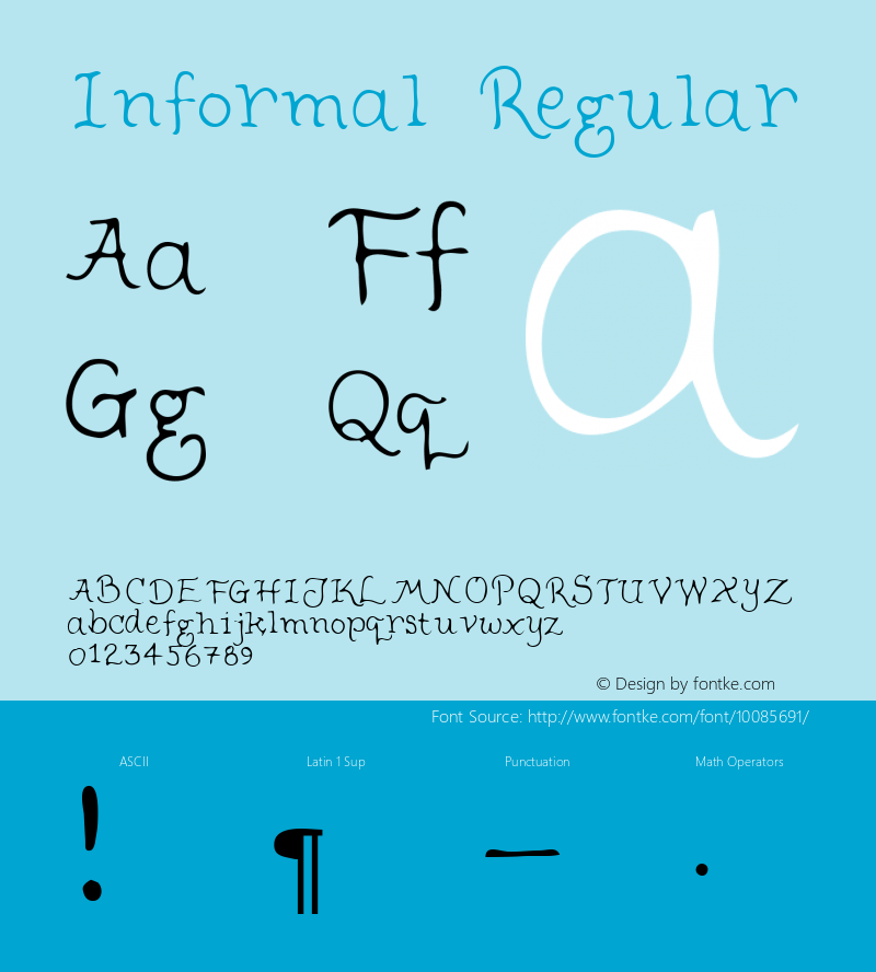 Informal Regular Macromedia Fontographer 4.1 5/23/96图片样张