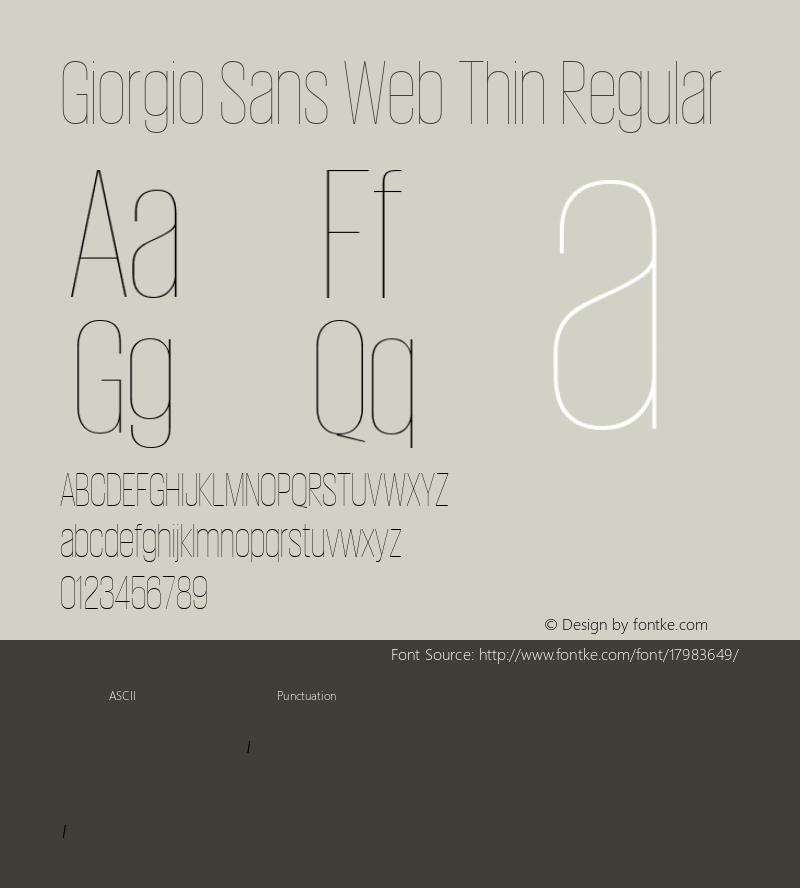 Giorgio Sans Web Thin Regular Version None 2012图片样张