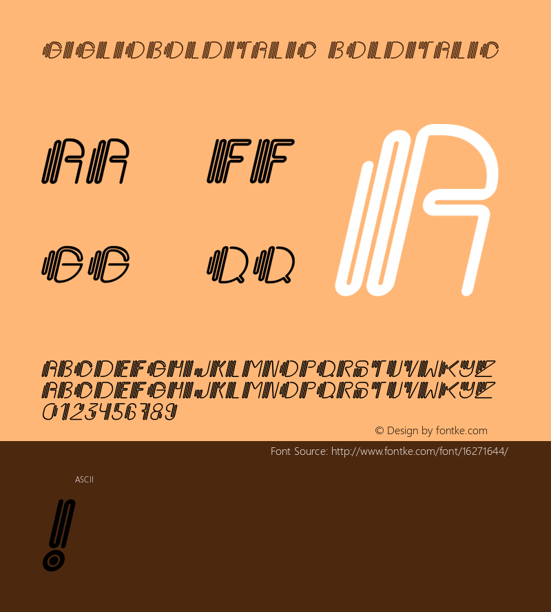 GiglioBoldItalic BoldItalic Version 001.000图片样张