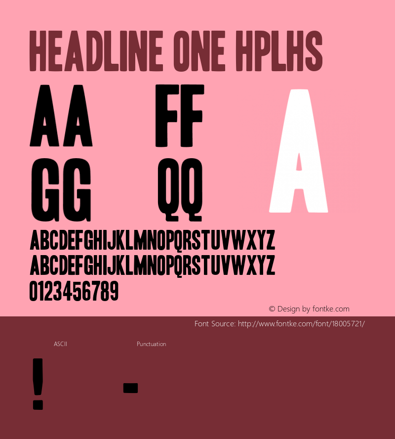 Headline One HPLHS Macromedia Fontographer 4.1.4 10/9/02图片样张