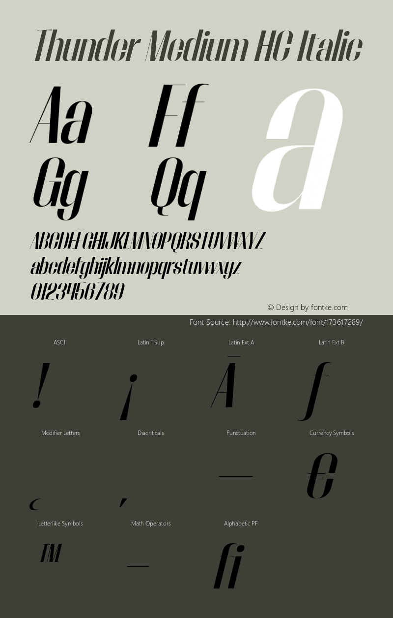 Thunder Medium HC Italic 1.000图片样张