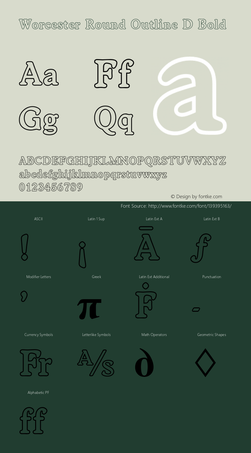 WorcesterRound-OutlineDBold Version 1.00图片样张