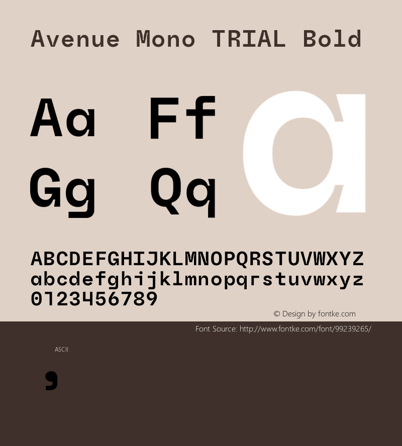 Avenue Mono TRIAL Bold Version 0.005图片样张