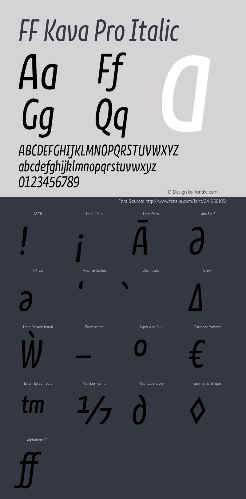 FFKavaPro-Italic Version 1.000;PS 001.001;hotconv 1.0.56图片样张