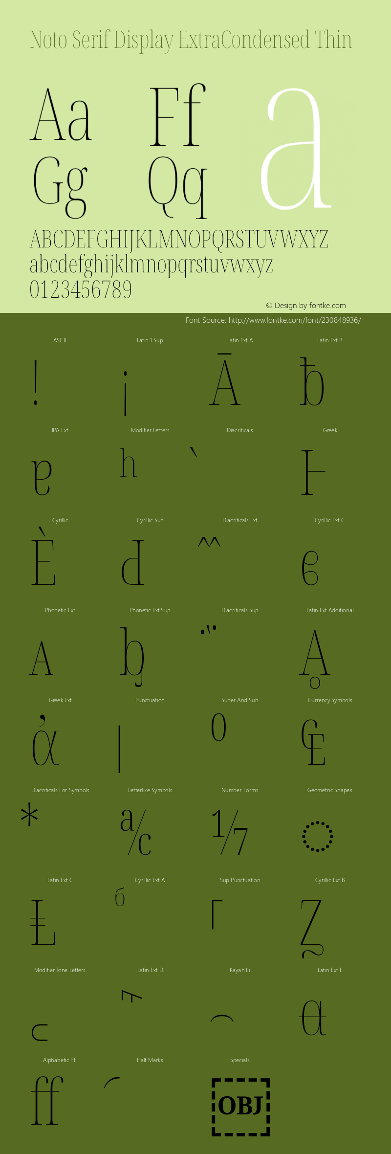 Noto Serif Display ExtraCondensed Thin Version 2.007图片样张