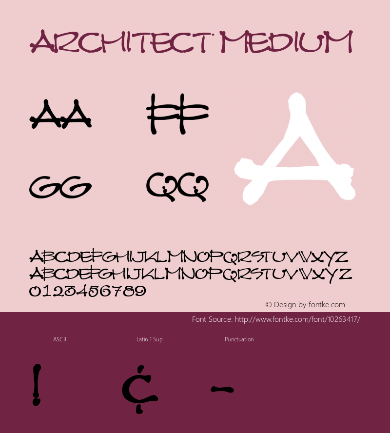 Architect Medium Macromedia Fontographer 4.1.5 3/7/02图片样张