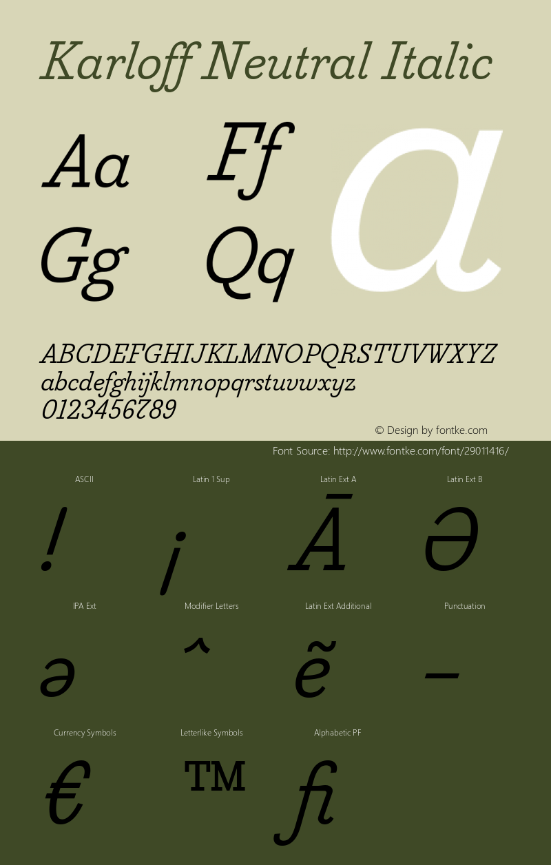 Karloff Neutral Italic Version 1.0图片样张