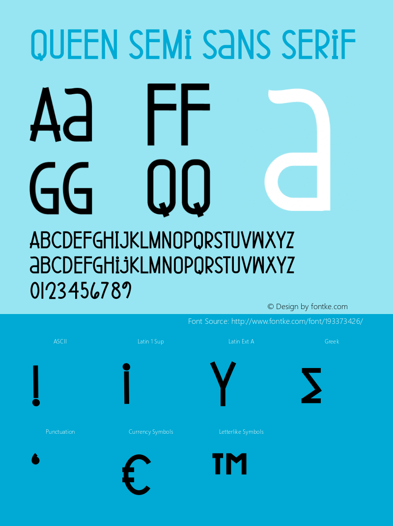 Queen Semi Sans Serif Version 1.001;Fontself Maker 3.5.7图片样张