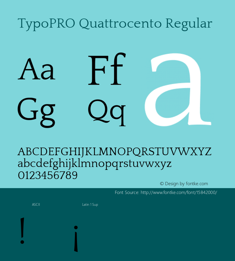 TypoPRO Quattrocento Regular Version 2.000图片样张