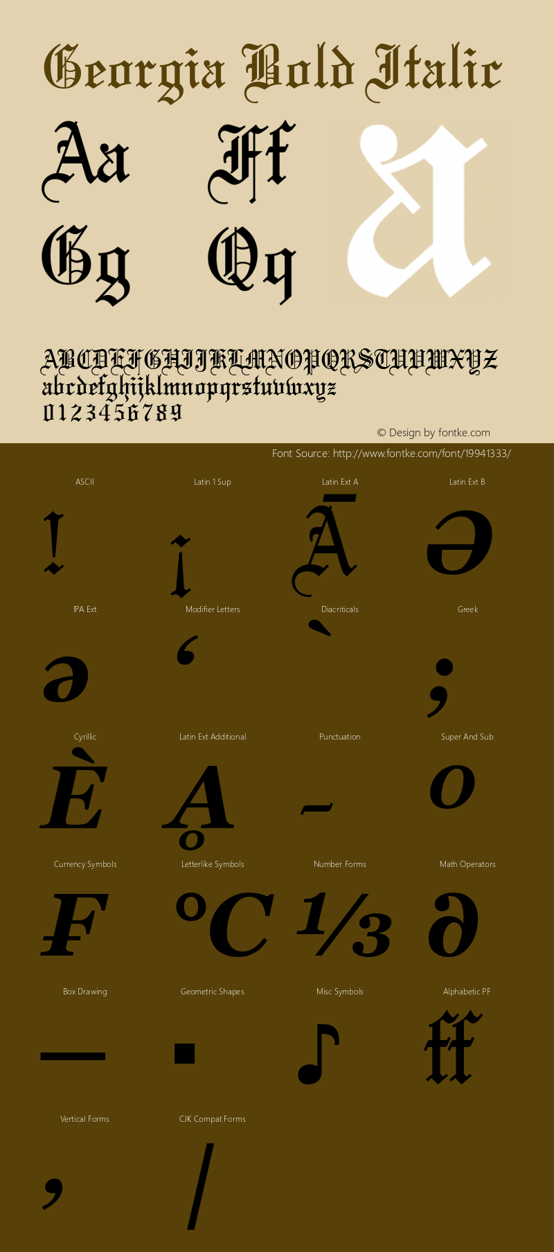 Georgia Bold Italic Version 5.00x-4图片样张