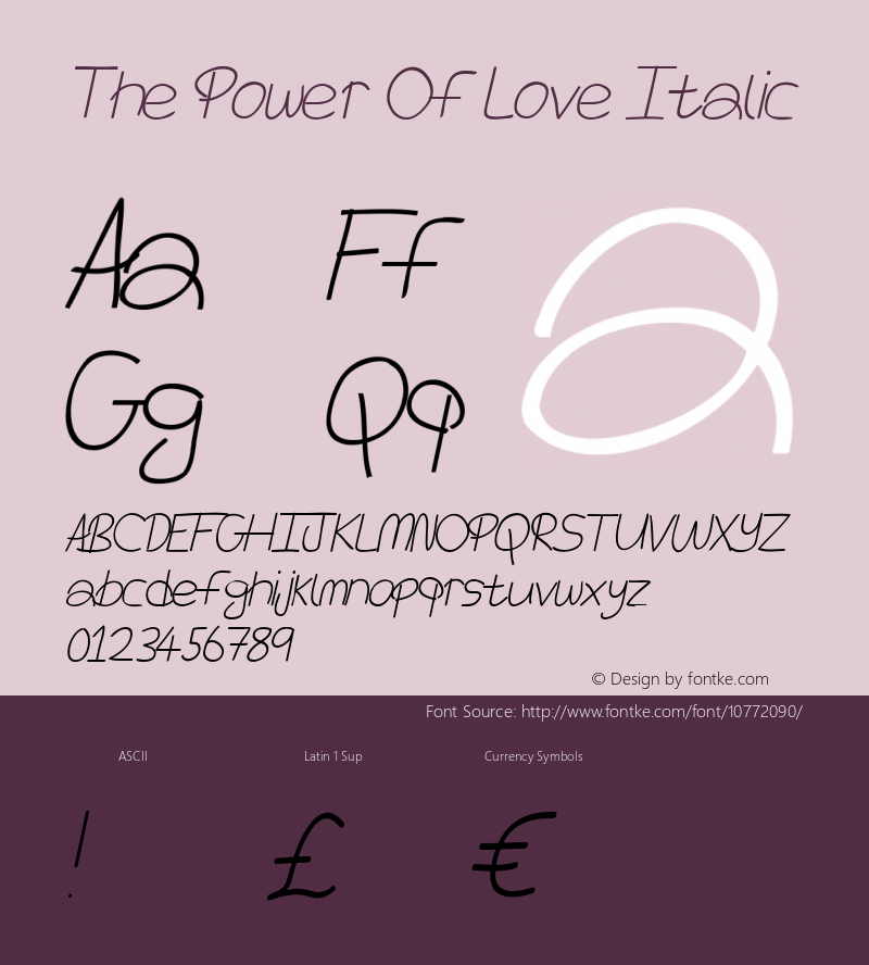 The Power Of Love Italic Version 1.0图片样张