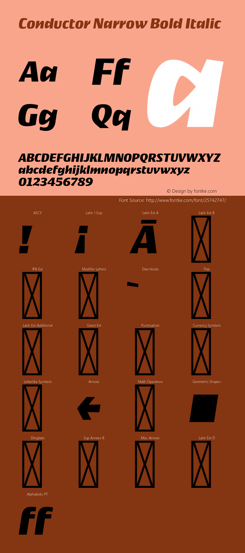 Conductor-NarrowBoldItalic Version 1.1 | wf-rip DC20180120图片样张