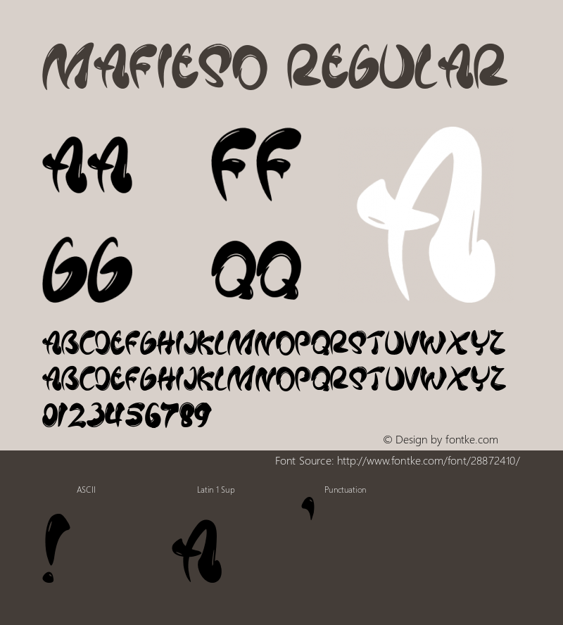 Mafieso-Regular Version 1.004;Fontself Maker 3.1.1图片样张