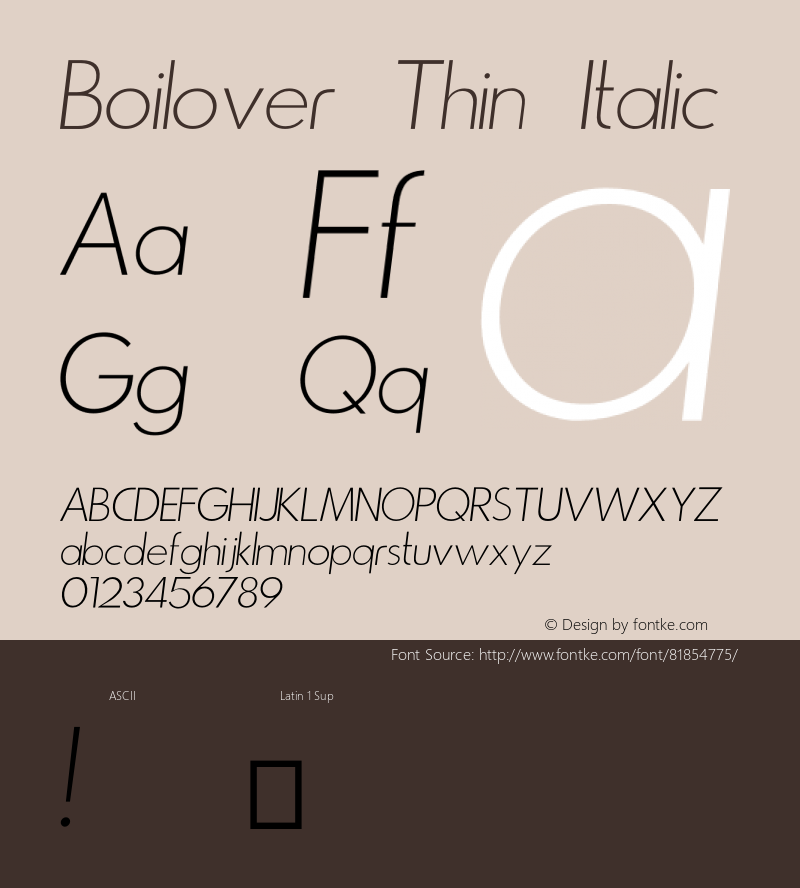 Boilover Thin Italic Version 1.000; ttfautohint (v1.8.3.10-c5d8)图片样张