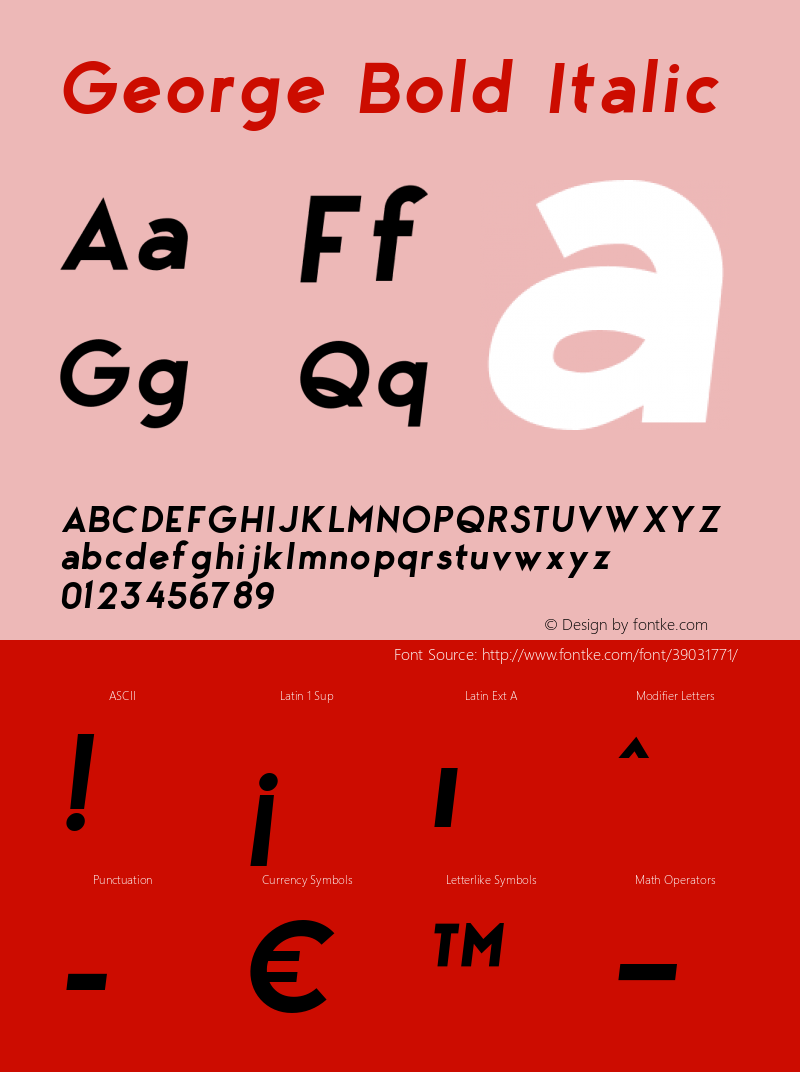 George Bold Italic Version 1.002;Fontself Maker 3.0.1图片样张