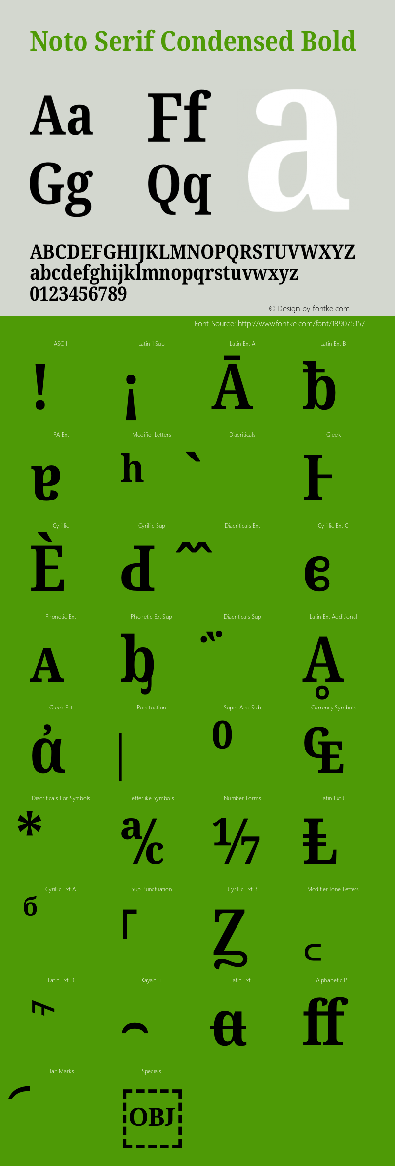 Noto Serif Condensed Bold Version 1.903图片样张