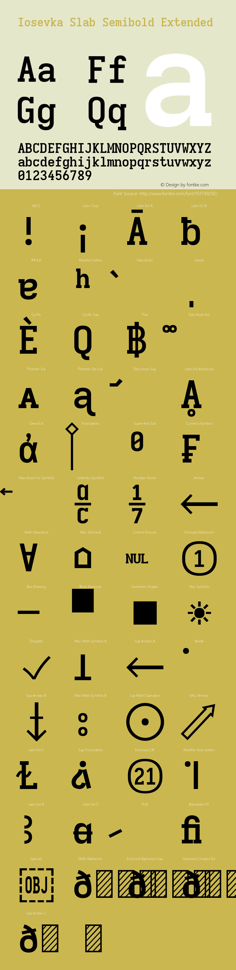 Iosevka Slab Semibold Extended Version 5.0.8; ttfautohint (v1.8.3)图片样张