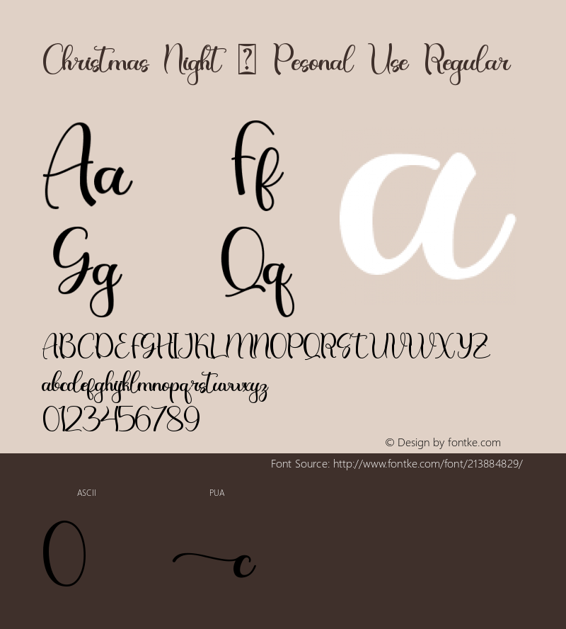 Christmas Night - Pesonal Use Version 1.00;April 3, 2021;FontCreator 12.0.0.2555 64-bit图片样张