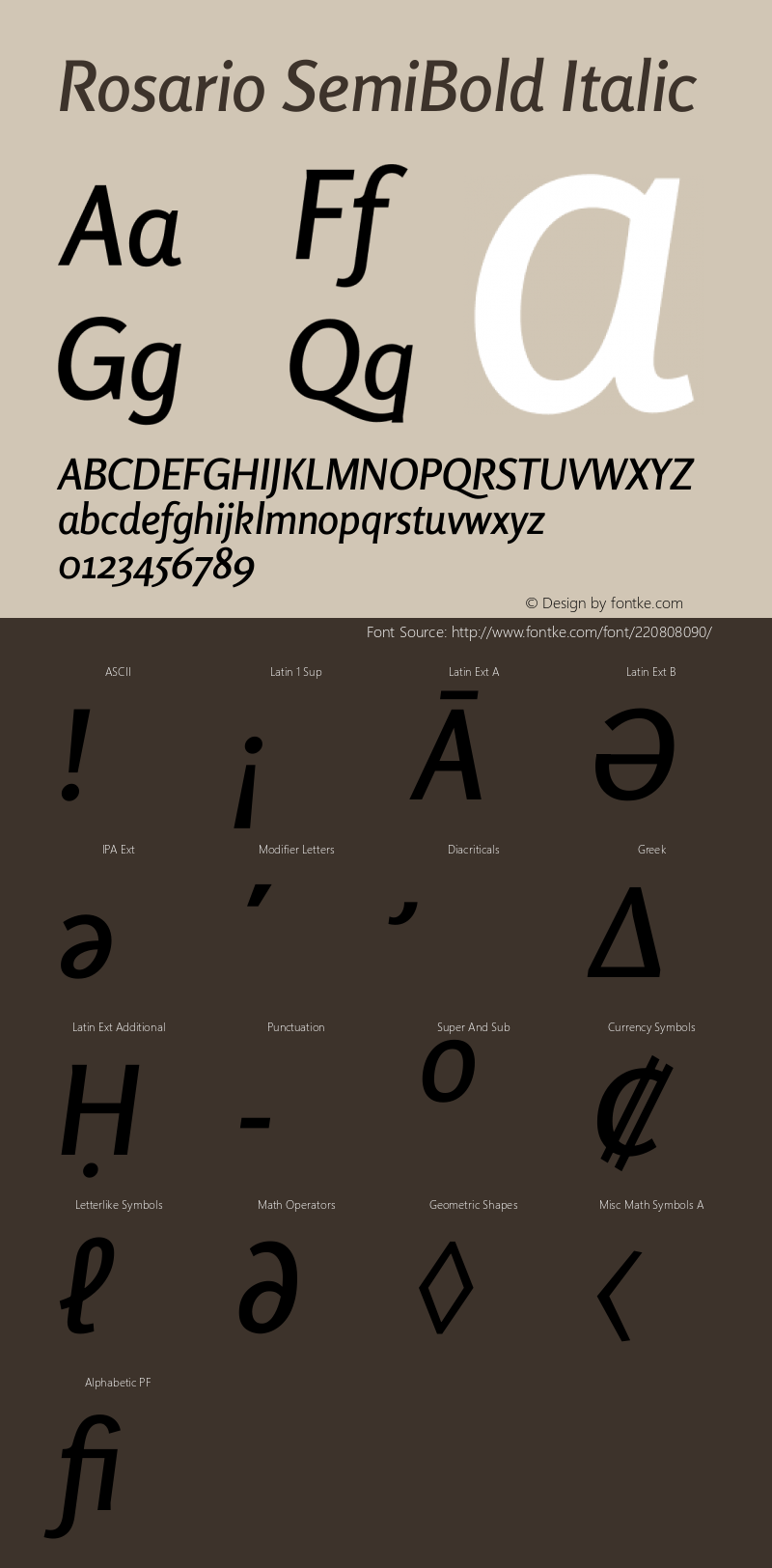 Rosario SemiBold Italic Version 1.201图片样张