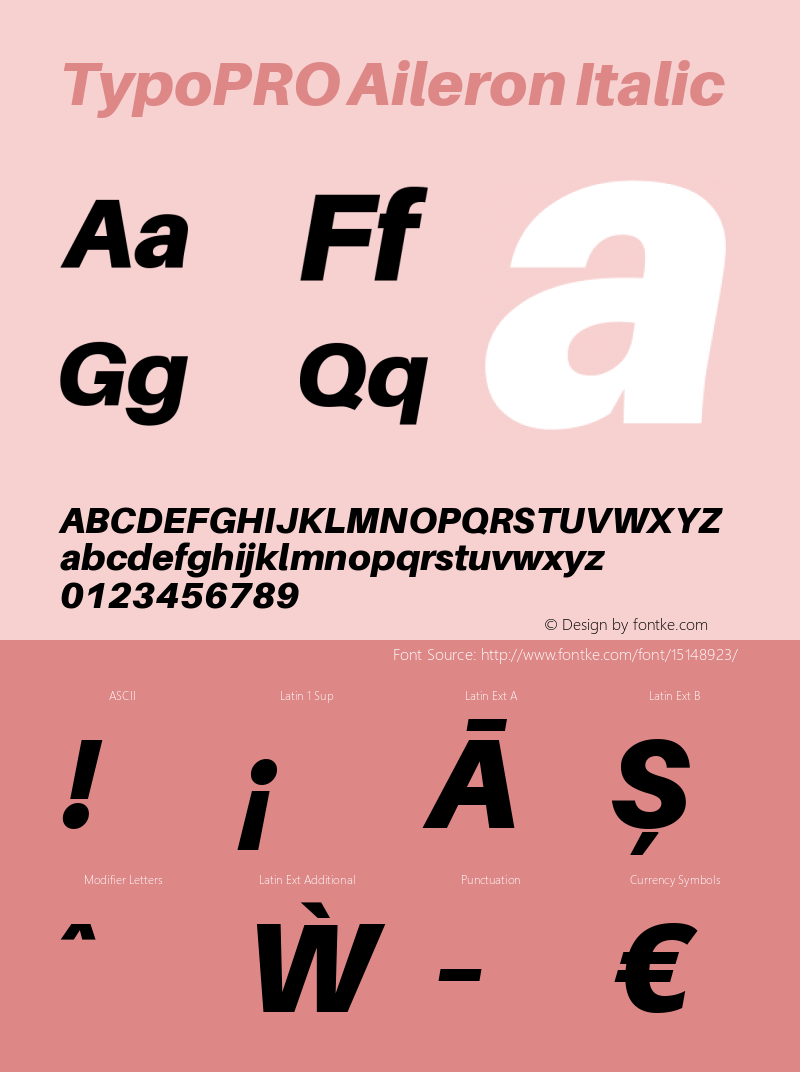 TypoPRO Aileron Italic Version 1.000;PS 001.000;hotconv 1.0.70;makeotf.lib2.5.58329图片样张