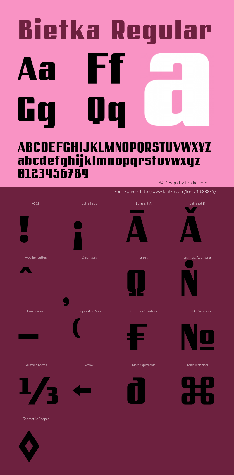 Bietka Regular Version 1.000;com.myfonts.easy.rohh.bietka.regular.wfkit2.version.4mYQ图片样张