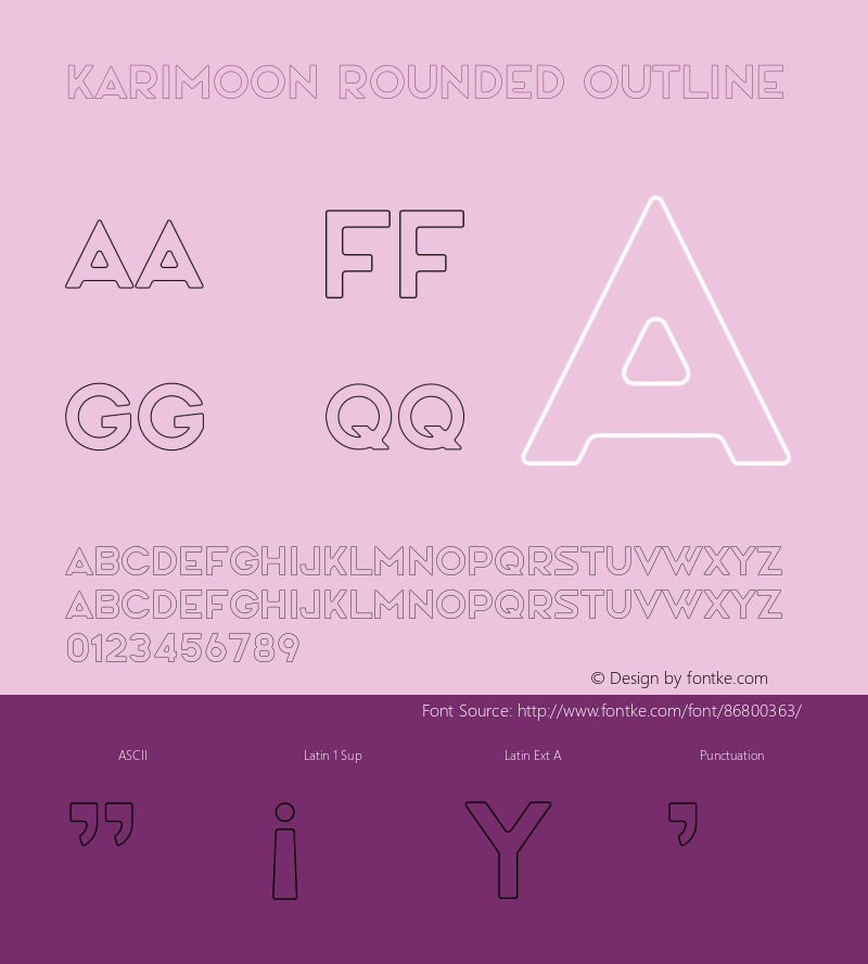 Karimoon Rounded Outline Version 1.001;Fontself Maker 3.5.1图片样张