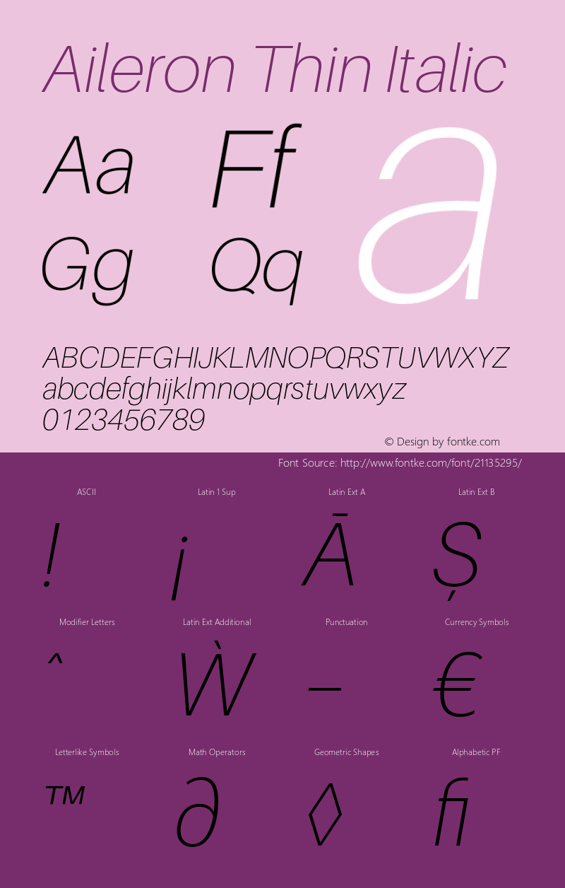 Aileron Thin Italic Version 1.101;PS 001.101;hotconv 1.0.70;makeotf.lib2.5.58329图片样张
