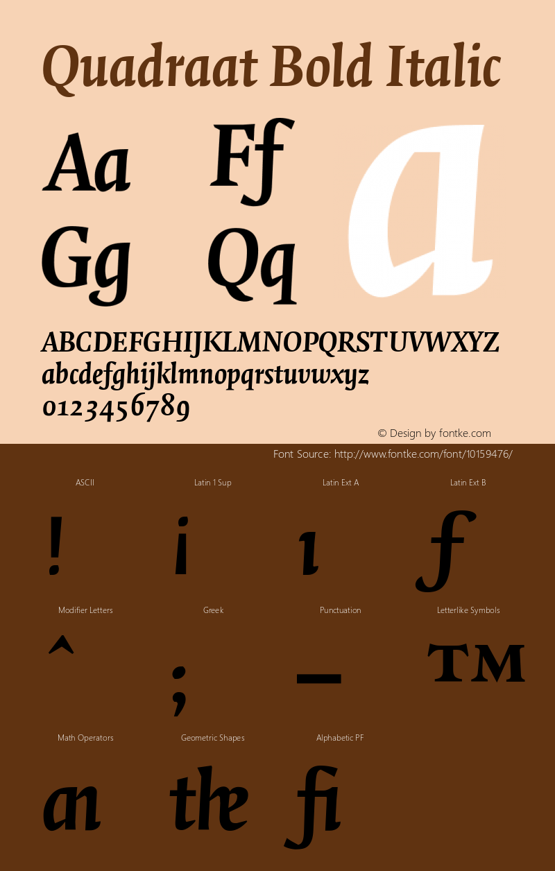 Quadraat Bold Italic Version 001.000图片样张