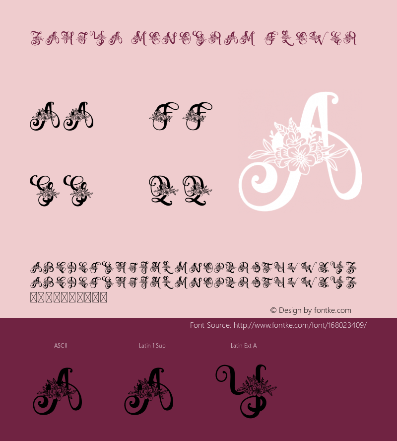 Zahiya Monogram Flower Version 1.001;Fontself Maker 3.5.0图片样张