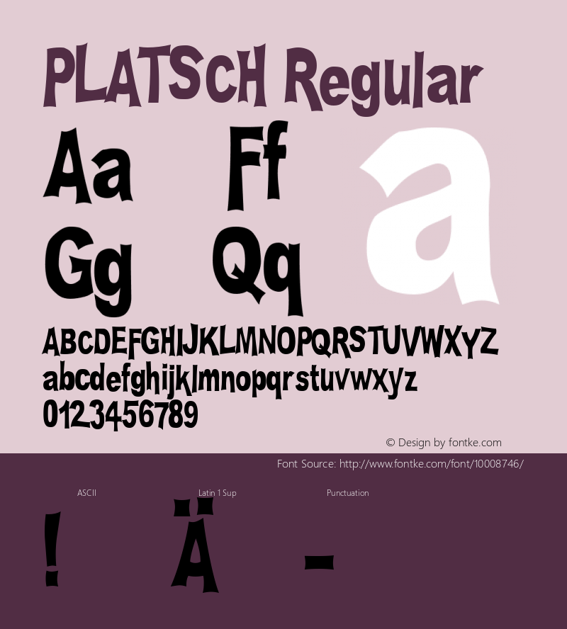 PLATSCH Regular Fontmaker 2..1 (16.02.99)图片样张