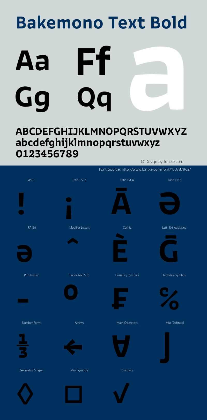 Bakemono Text Bold Version 1.000;FEAKit 1.0图片样张