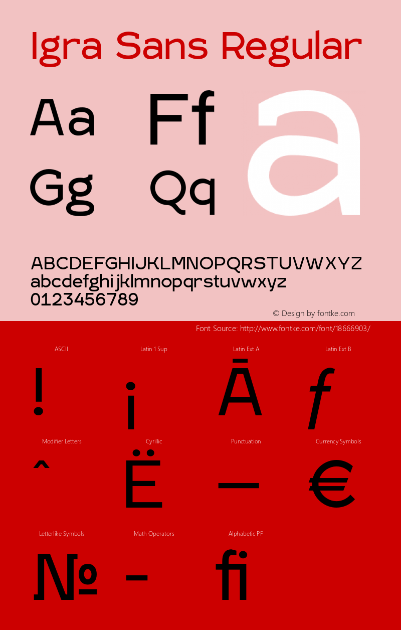 Igra Sans Regular Version 1.000图片样张