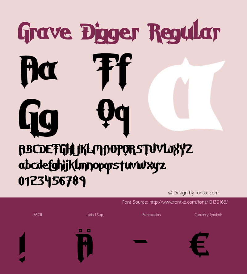 Grave Digger Regular Fontmaker 1.2 (03.05.99)图片样张