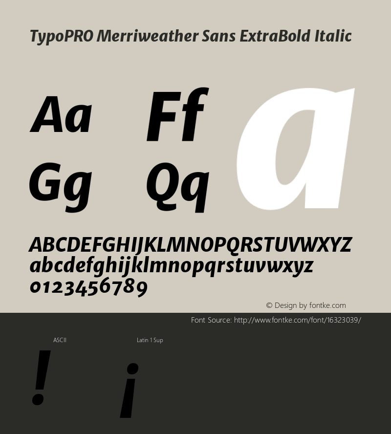 TypoPRO Merriweather Sans ExtraBold Italic Version 1.000图片样张