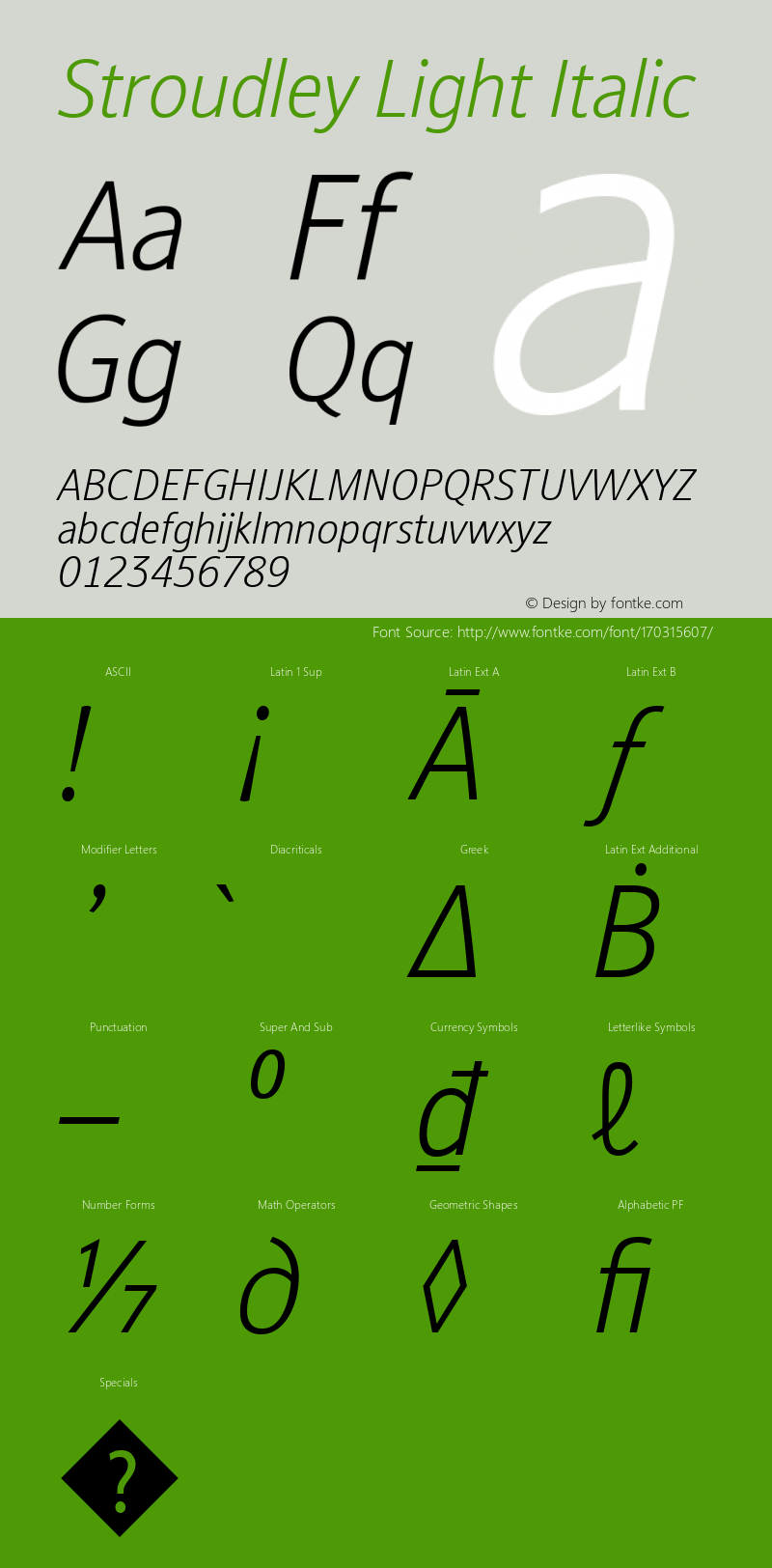 Stroudley Light Italic Version 2.210图片样张