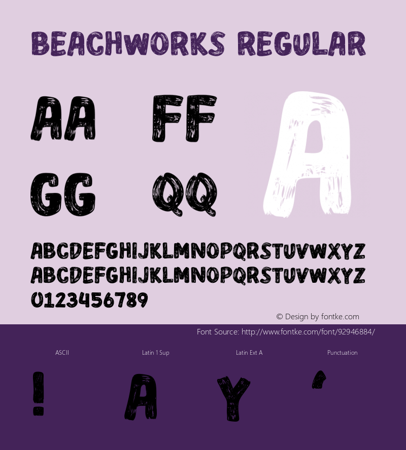 BEACHWORKS Version 1.004;Fontself Maker 3.5.3图片样张