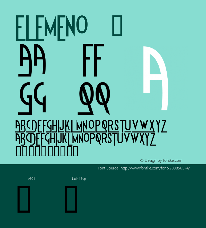 ☞Elemeno Macromedia Fontographer 4.1.5 9/10/02;com.myfonts.easy.elemeno.elemeno.elemeno.wfkit2.version.Fja图片样张