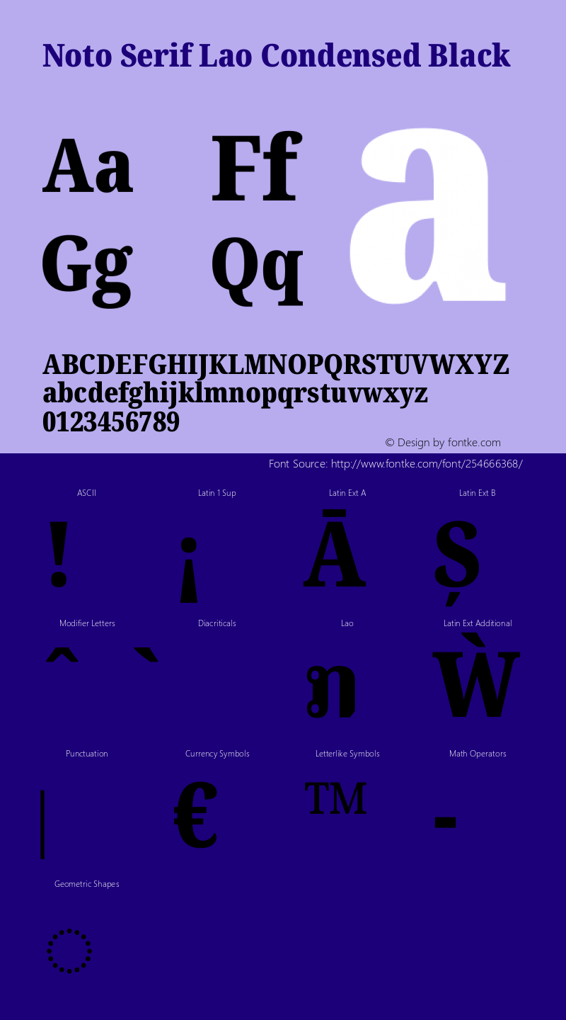 Noto Serif Lao Condensed Black Version 2.003图片样张