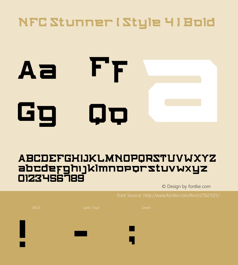 NFC Stunner [ Style 4 ] Bold Version 1.00;November 12, 2018;FontCreator 11.5.0.2427 64-bit图片样张