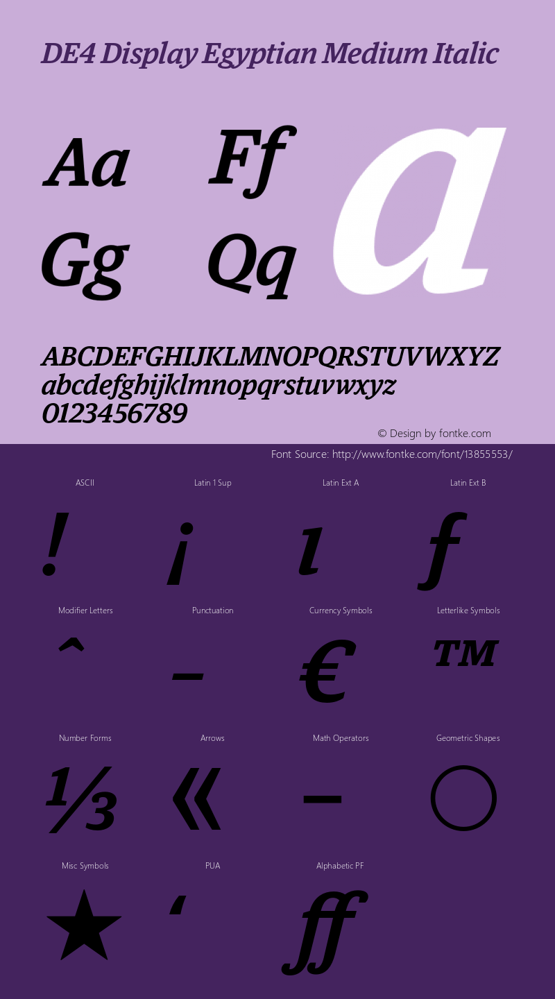 DE4 Display Egyptian Medium Italic 001.000图片样张