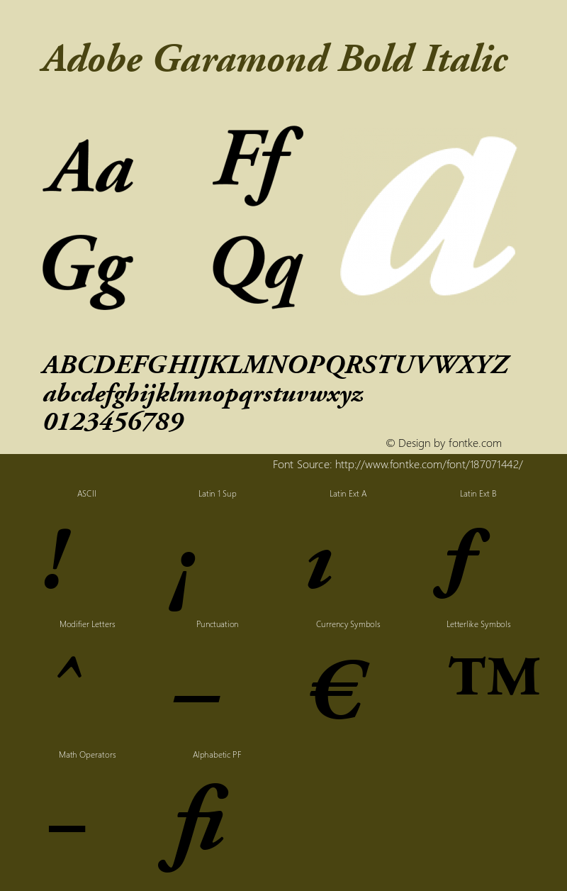 Adobe Garamond Bold Italic 001.003图片样张