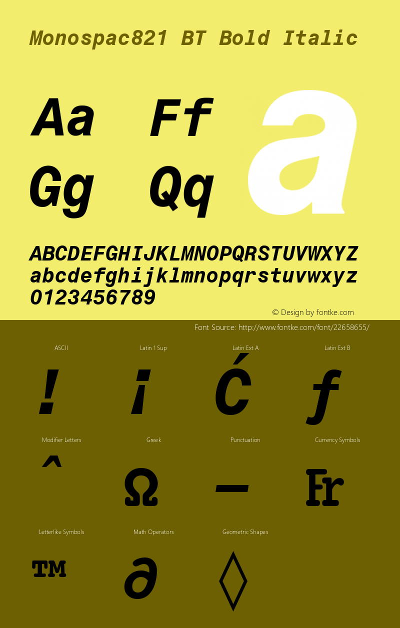 Monospace 821 Bold Italic BT mfgpctt-v1.53 Wednesday, January 27, 1993 2:56:06 pm (EST)图片样张