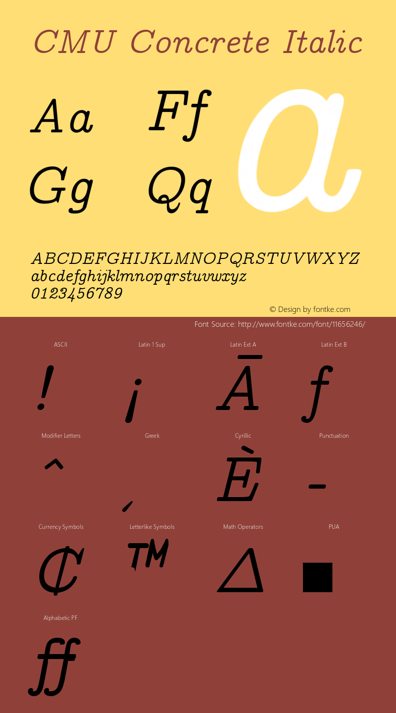 CMU Concrete Italic Version 0.7.0图片样张