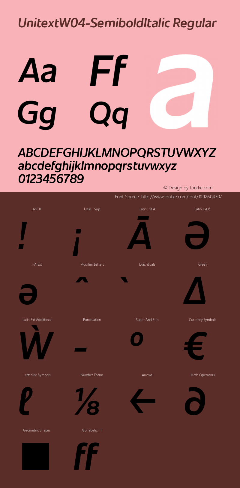 Unitext W04 Semibold Italic Version 1.00图片样张