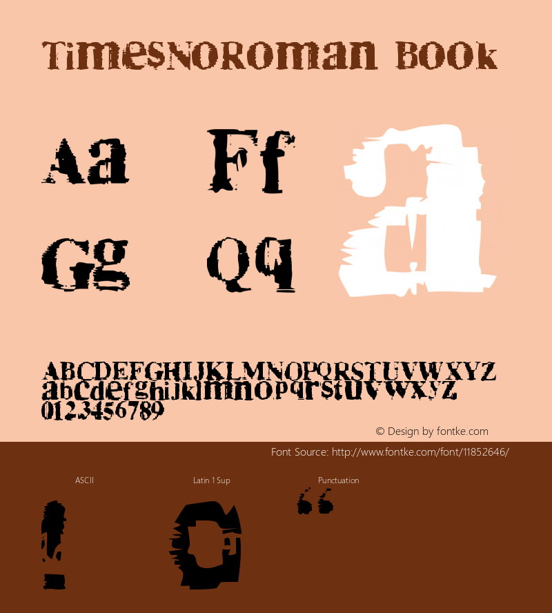 TimesNoRoman Book Version Macromedia Fontograp图片样张